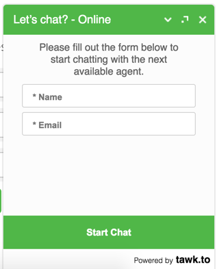 Live chat box for website